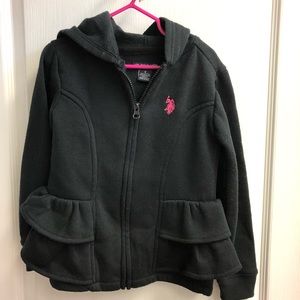 U.S. Polo Assn Girls Ruffle Hoodie